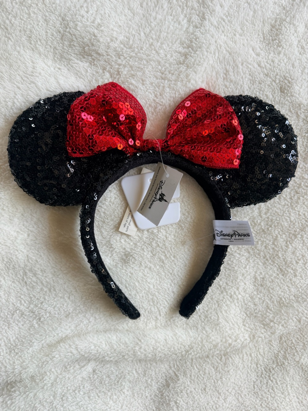 Official Disney Parks Minnie Mouse Sparkle Sequin Ear Headband NWT - Picture 2 of 4